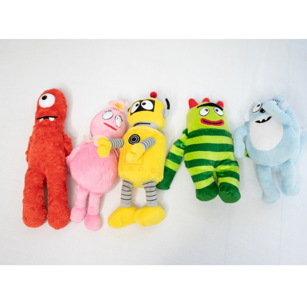 Yo Gabba Gabba Plush Toy Ty 5p Set Muno Foofa Brobee Toodee Plex Lot kidcore 00s
